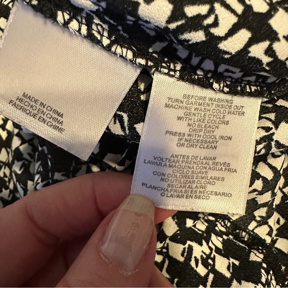Anne Klein Black and White Patterned Midi Dress - Picture 7 of 10